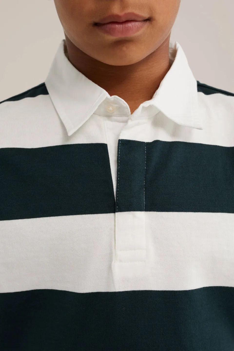 WE Fashion gestreepte polo - donkergroen, foto 4