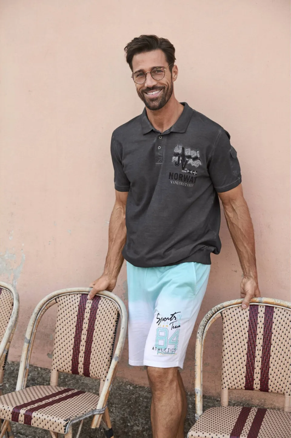 Jan Vanderstorm +FIT Collectie regular fit polo ALSING Plus donkergrijs, foto 3