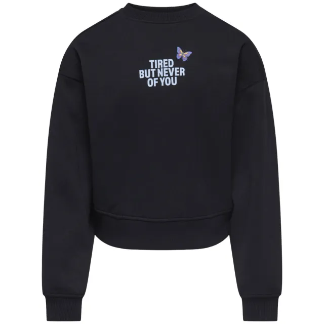 Only KIDS ONLY GIRL sweater met backprint - zwart