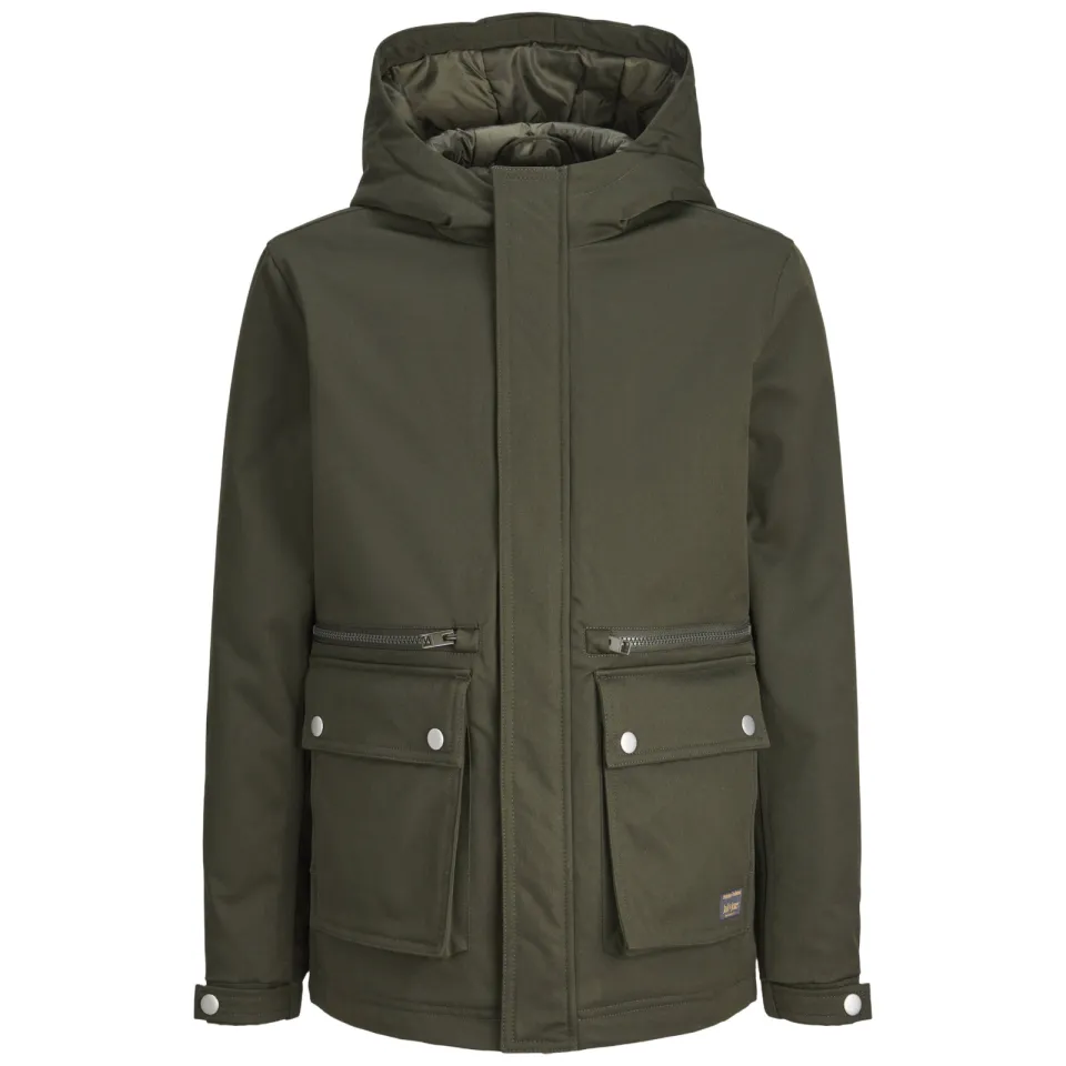 Jack & Jones Wolf parka winterjas donkergroen, foto 2
