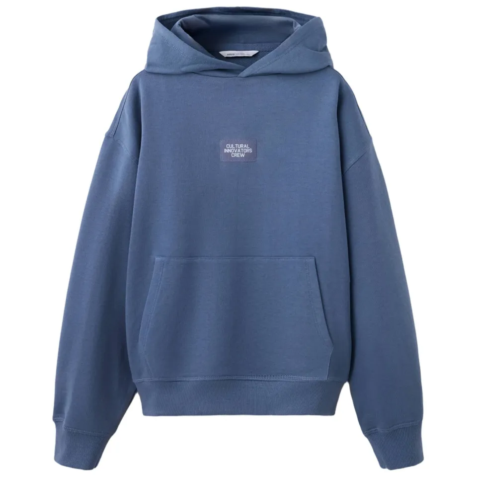 Mango Kids rechtvallende hoodie met backprint - middenblauw, foto 3