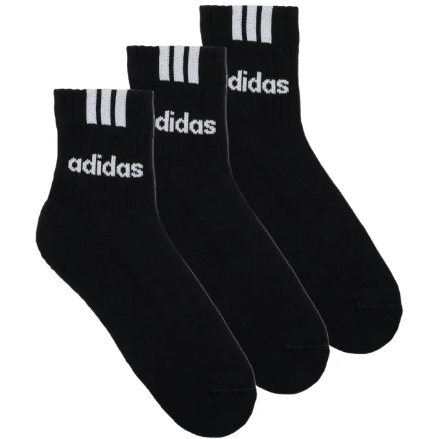 Adidas 3-Stripes Linear Half-Crew sportsokken zwart Zwart/wit