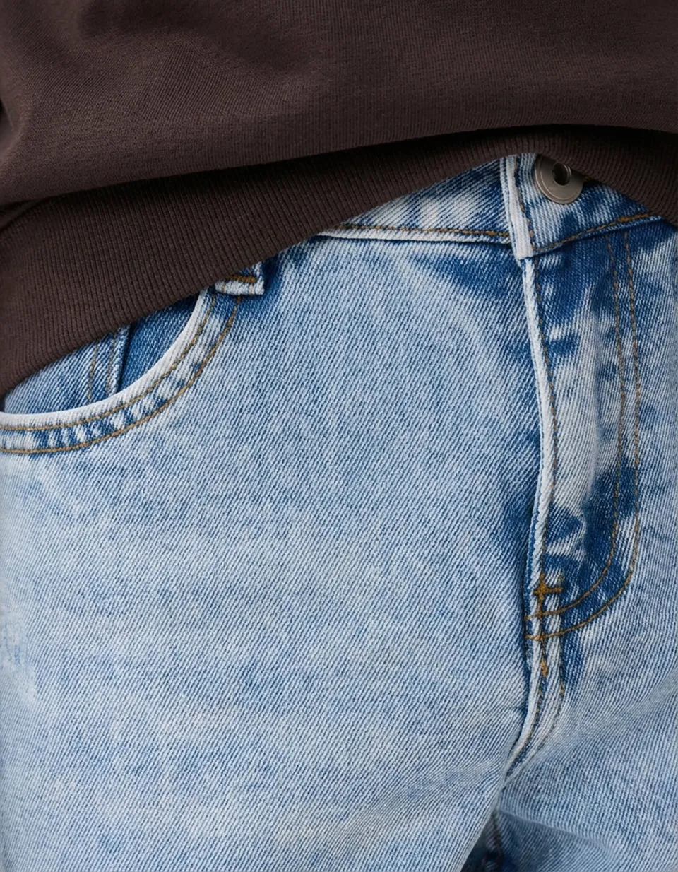 Shoeby relaxed waist tapered jeans light blue denim bleched, foto 7