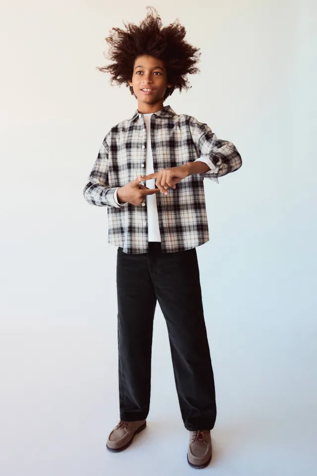 Mango Kids corduroy casual broek antraciet