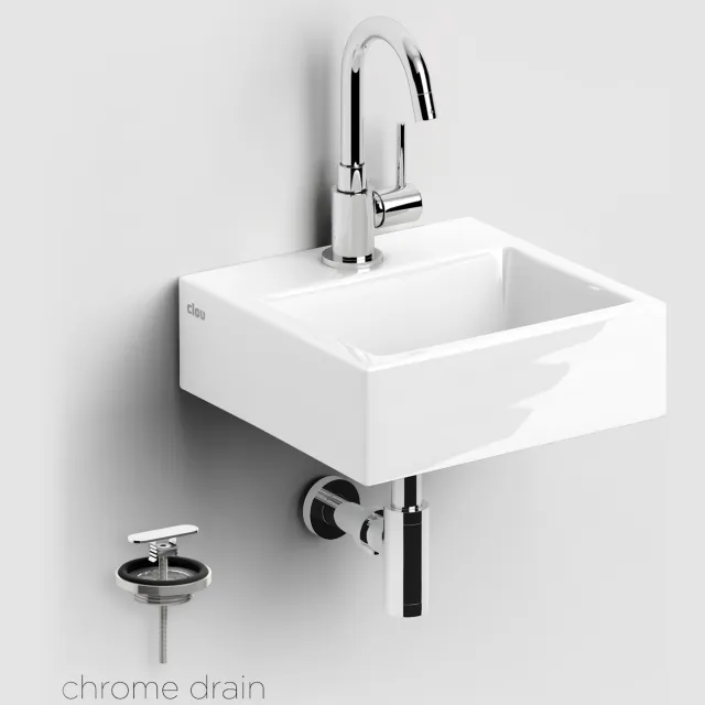 Clou Fonteinset Clou Flush 1 Incl. Toebehoren 9x28 Cm Glanzend Wit