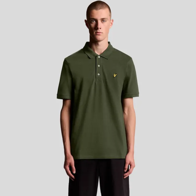 Lyle & Scott regular polo donkergroen Olive