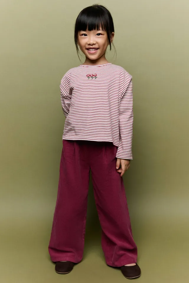 Mango corduroy casual broek rood