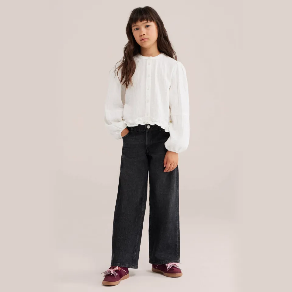 WE Fashion Blue Ridge wide leg jeans - zwart Black denim