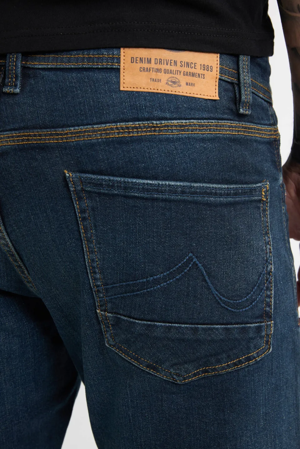 Petrol Industries STARLING straight leg jeans dark used donkerblauw, foto 8
