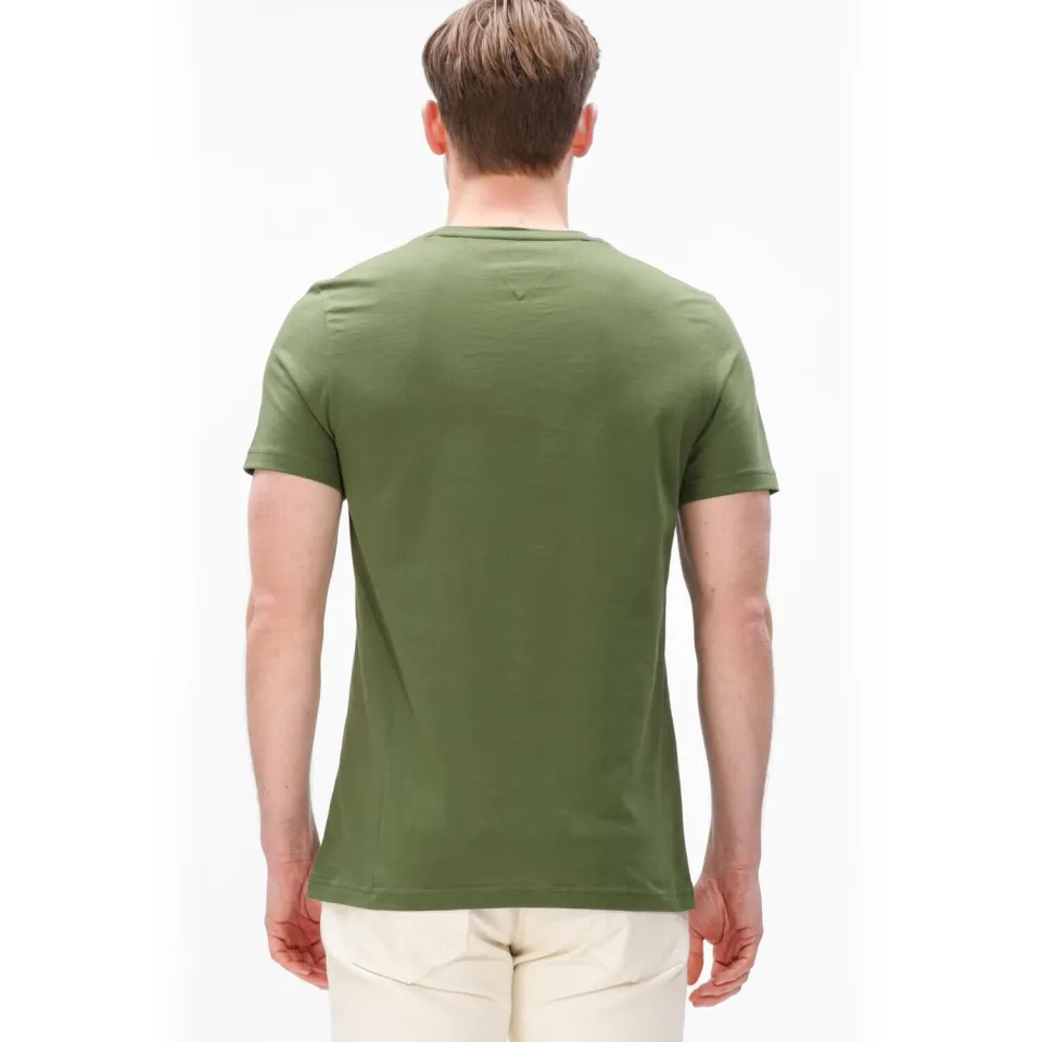 Tommy Hilfiger Heren Polo's & T-shirts Tommy Logo Tee - Olijf, foto 3