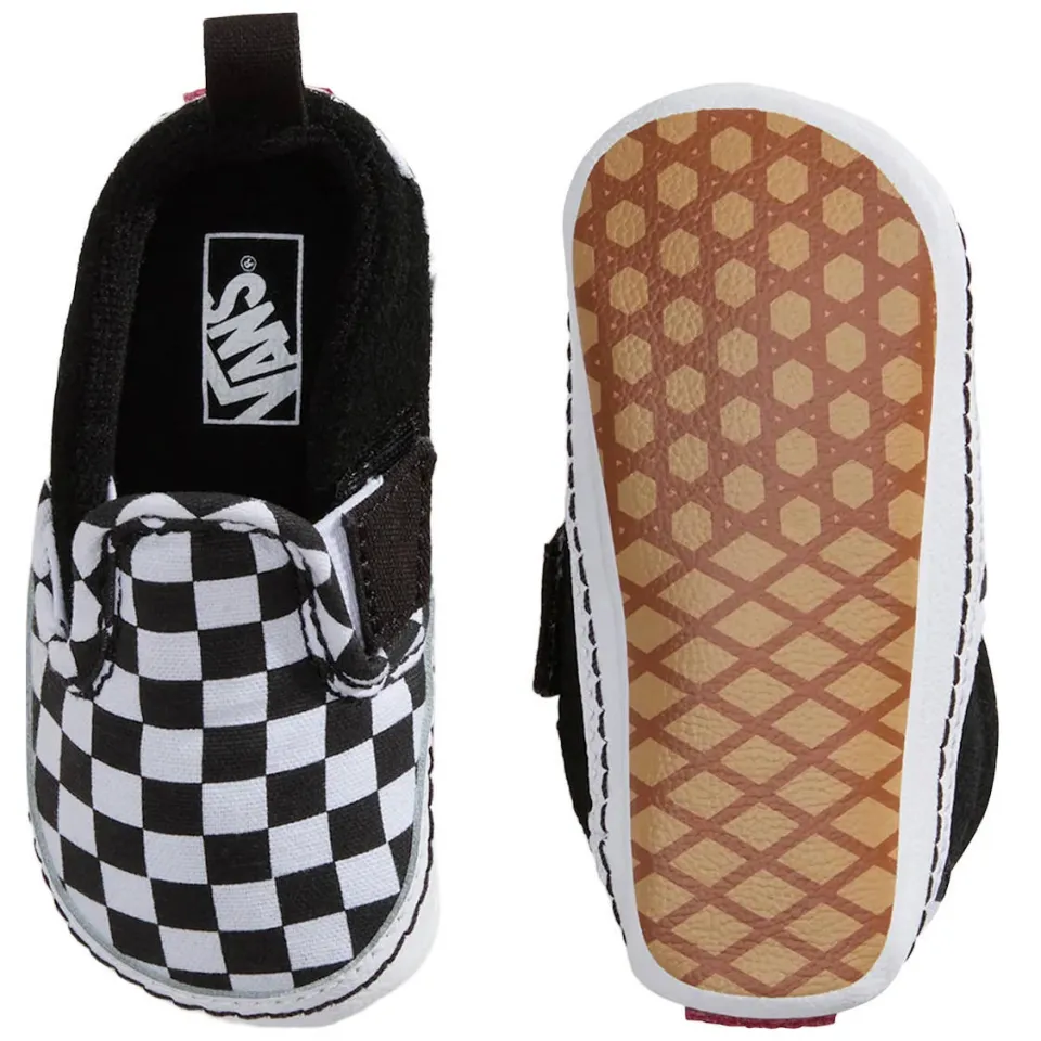 Vans Slip-On V Crib babyschoenen zwart-wit geruit, foto 2