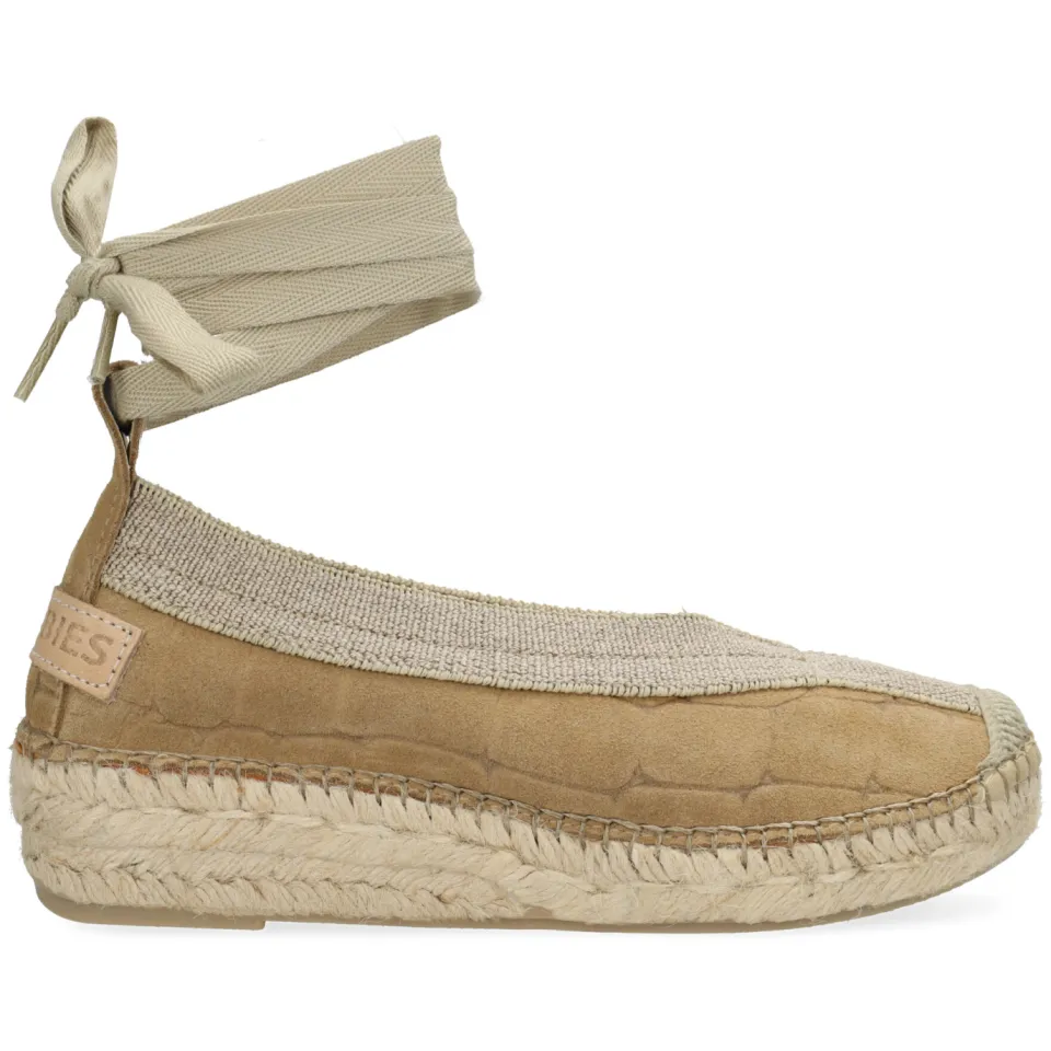 Shabbies Amsterdam Palma Kimono espadrille Croco Zand Sand