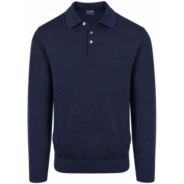 Olymp Sweater Olymp Longsleeve Poloshirt Wol Navy marine