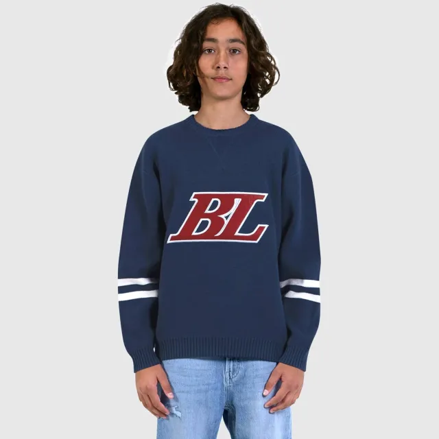 Ballin sweater met print - donkerblauw
