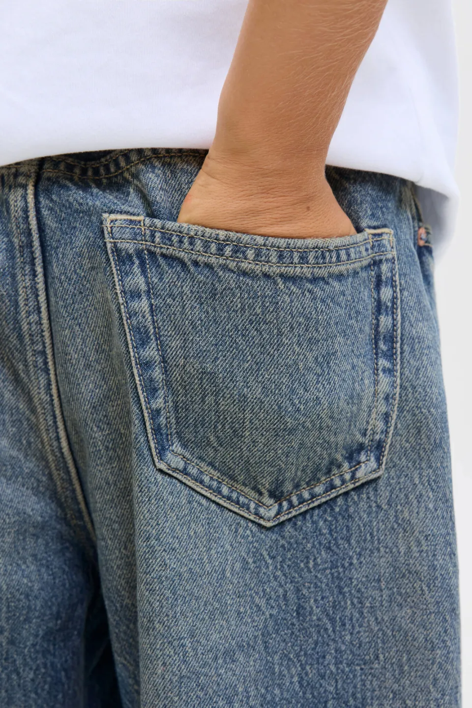 Jack & Jones JUNIOR high waist wide leg jeans medium blue denim, foto 5
