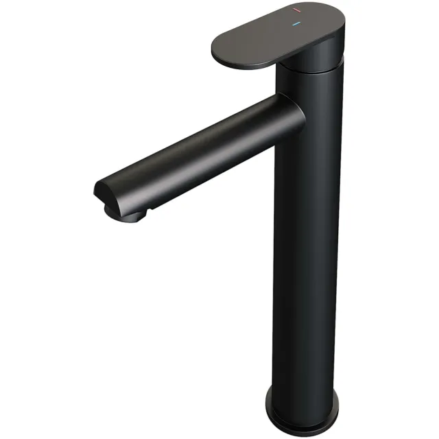Brauer Wastafelmengkraan Brauer Black Edition Coldstart Opbouw Hoog Platte Hendel Mat Zwart