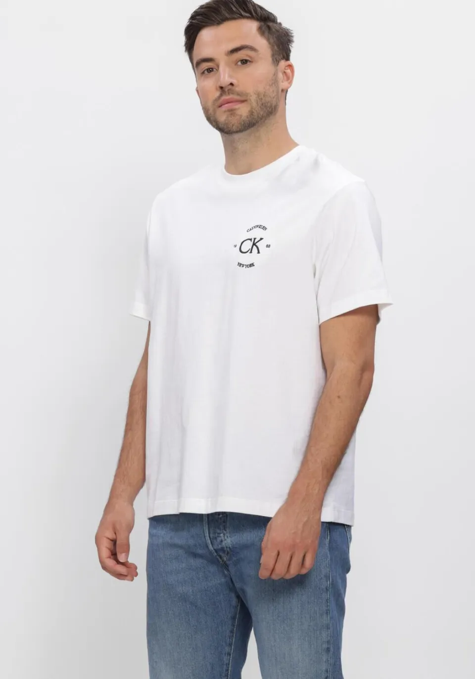 Calvin Klein Heren Polo's & T-shirts 20s April Graphic Seasonal Fashi - Wit