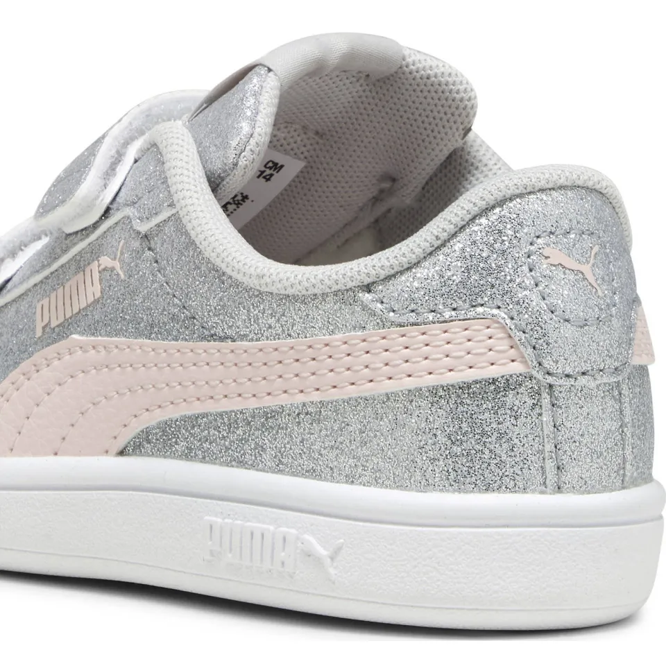 Puma Smash 3.0 Glitz Glam sneakers zilvergrijs/roze, foto 5