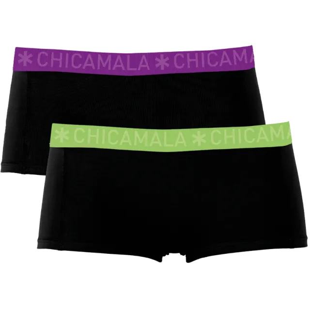 Muchachomalo Meisjes 2-pack Boxershorts Zwart