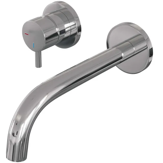 Brauer Inbouw Wastafelmengkraan Brauer Chrome Edition Coldstart Gebogen Uitloop Korte Ronde Hendel Links Chroom Met Rozetten