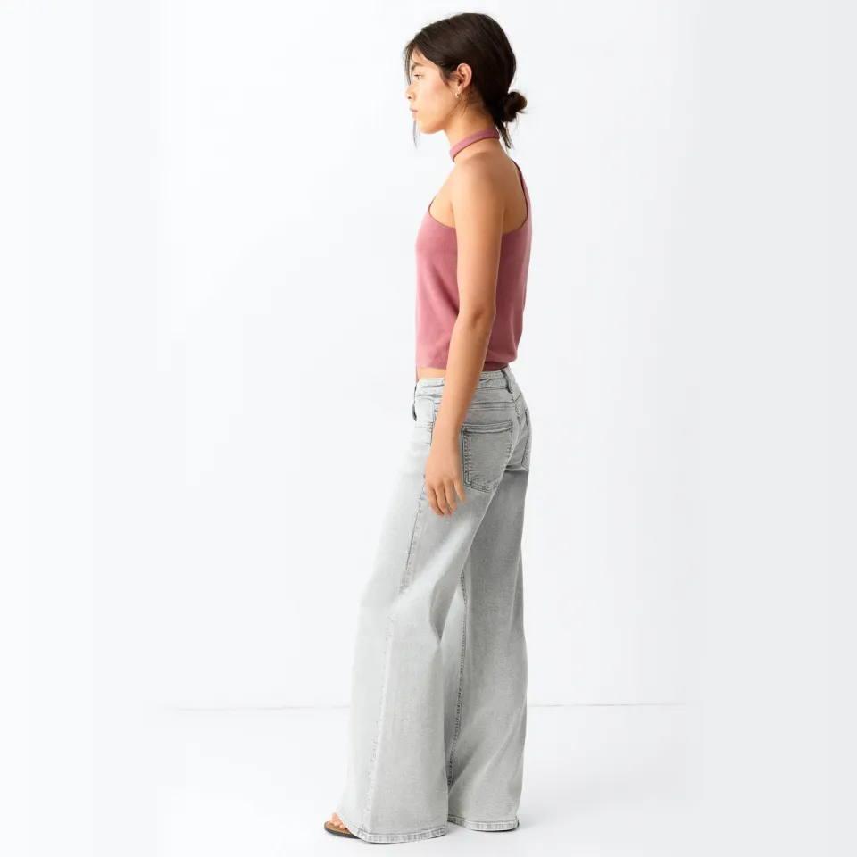 Mango TEEN wide leg jeans met studs - grijs, foto 3