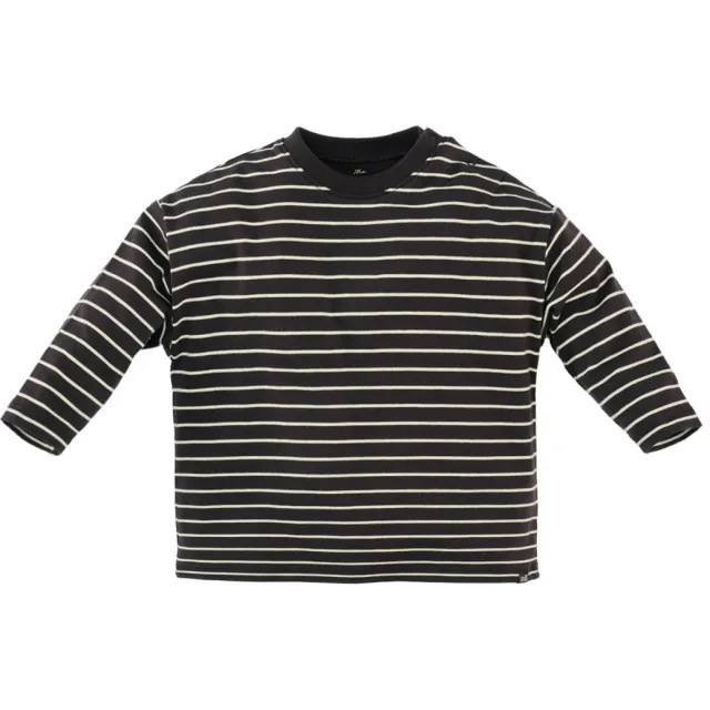 Z8 newborn gestreepte longsleeve zwart en ecru, foto 2