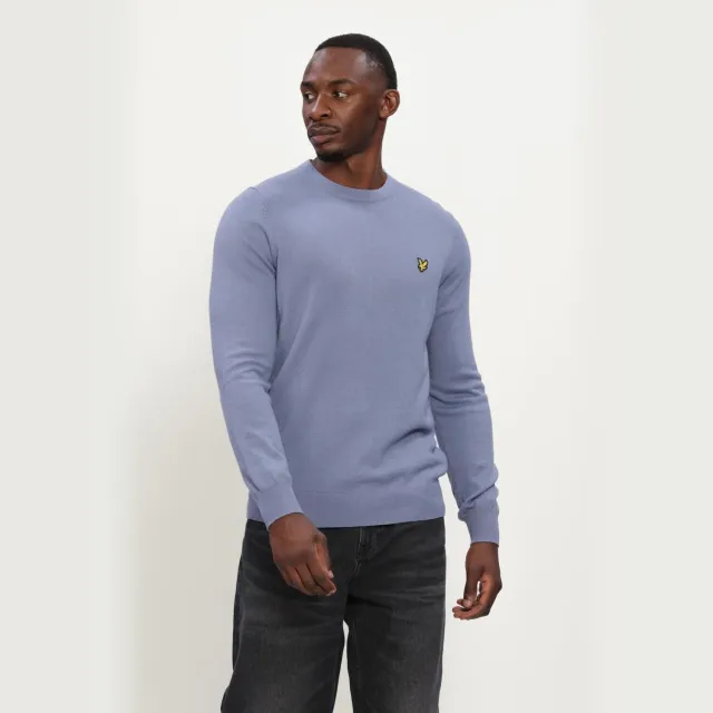 Lyle & Scott Heren Truien & Vesten Cotton Merino Crew Neck Jumper - Blauw
