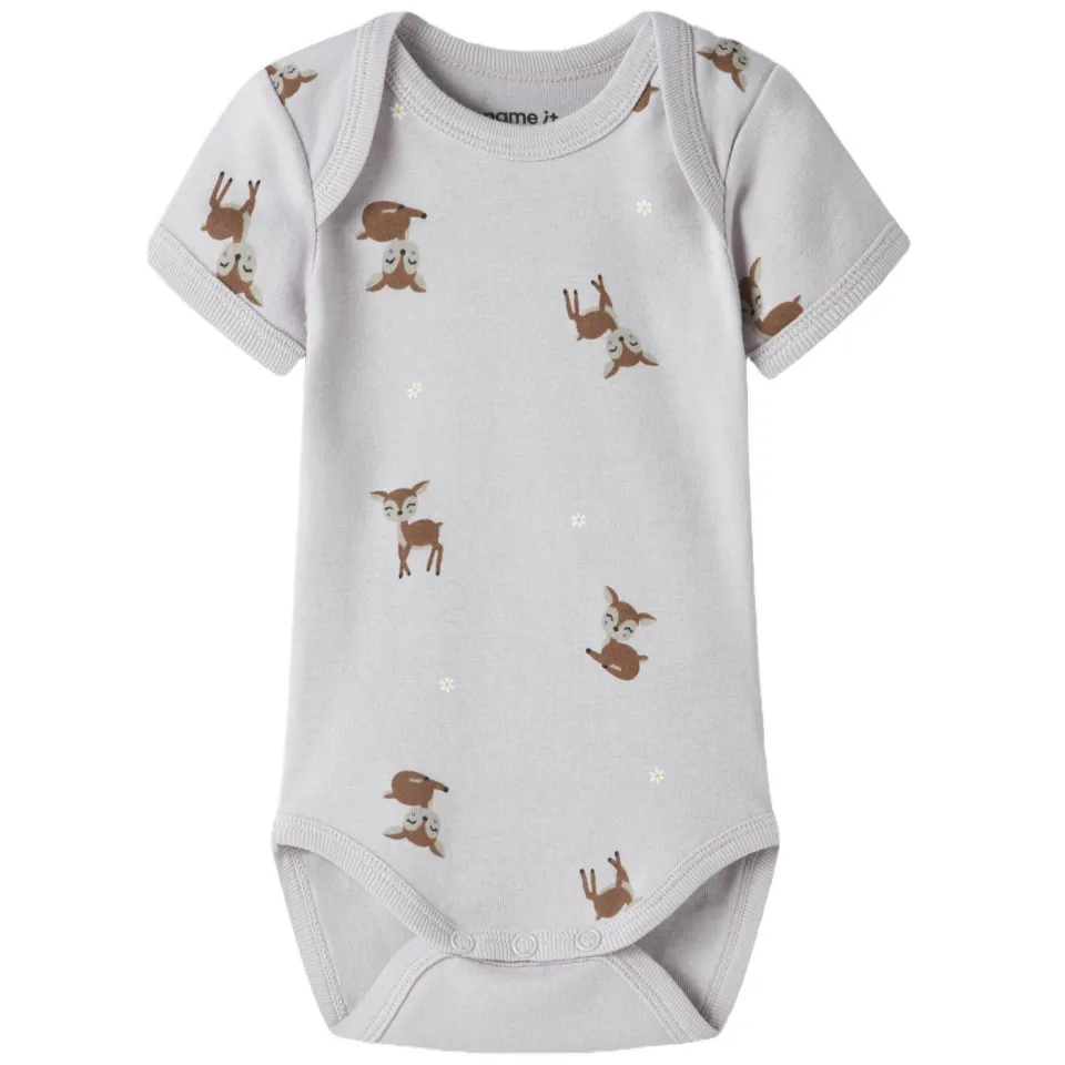 NAME IT BABY romper - ecru/paars/lichtpaars (set van 3), foto 3