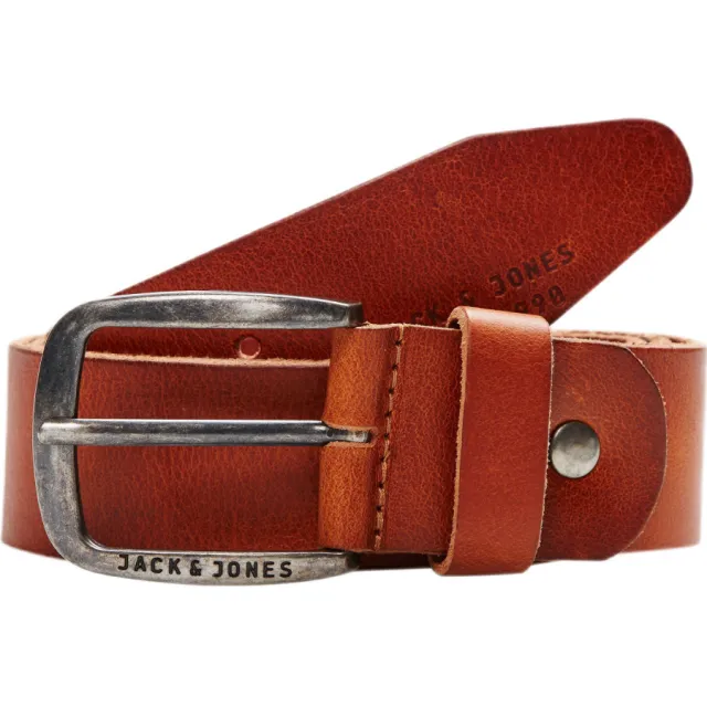 Jack & Jones Paul leren riem cognac Bruin