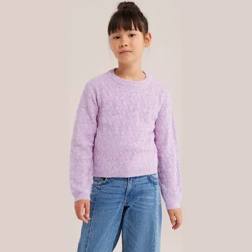 WE Fashion gebreide trui met wol - lila, foto 2
