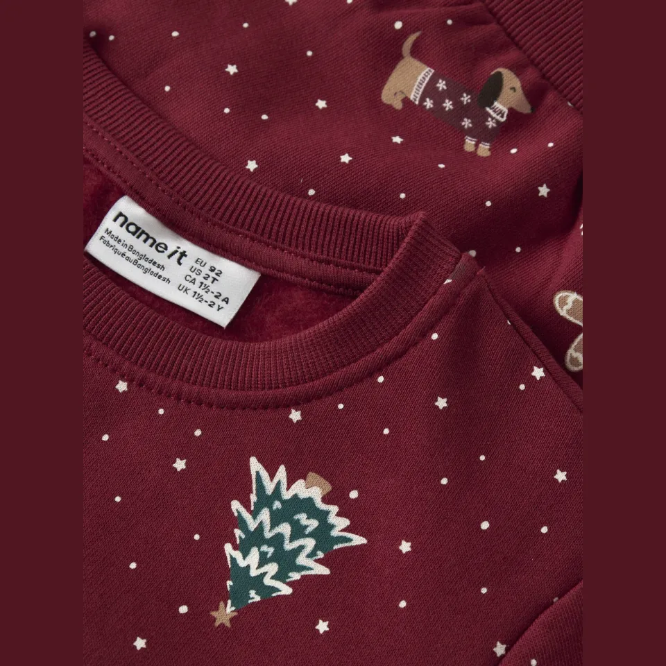 NAME IT MINI sweater met print - donkerrood, foto 4