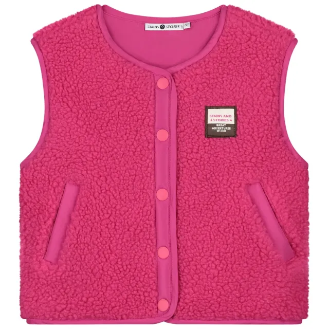 Stains&Stories teddy gilet - magenta