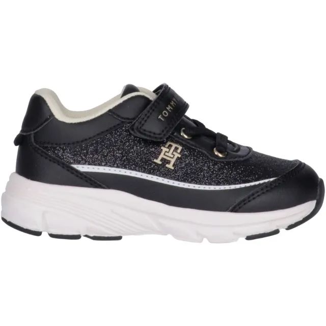 Tommy Hilfiger sneakers met glitters - zwart