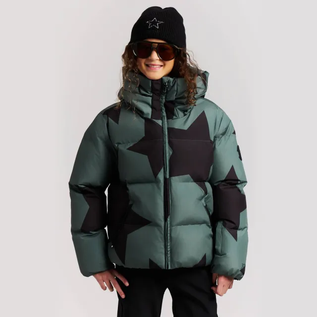 Protest PRTAngie JR ski-jas met sterren - groen/zwart