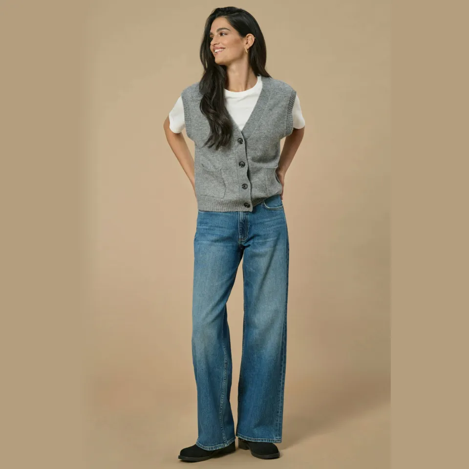 JDY wide leg jeans medium blue denim