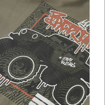 NAME IT KIDS rechtvallende hoodie met print - groen, foto 3