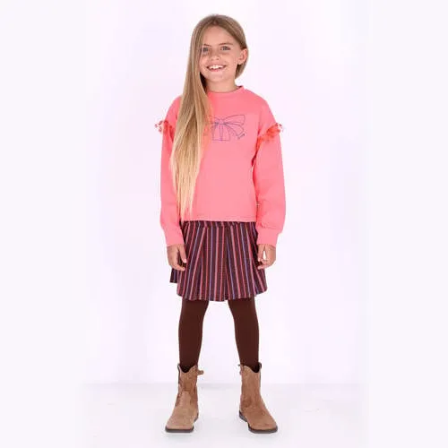 B.Nosy rechtvallende sweater met tule en print - koraalroze, foto 2