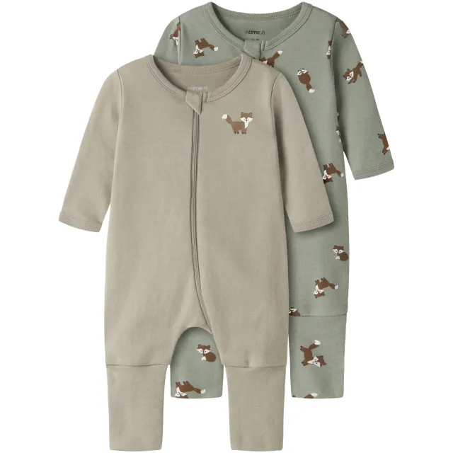 NAME IT BABY pyjama set van 2 bruin/groen, foto 2