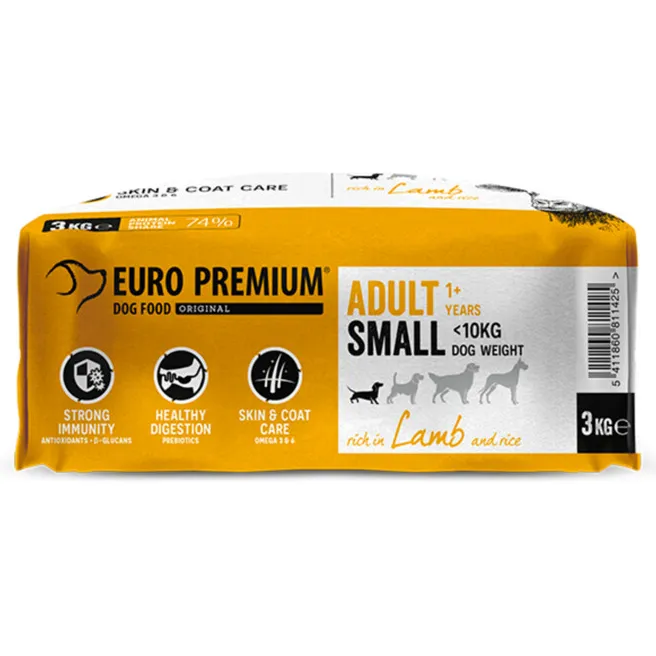 Euro Premium Adult Small lam & rijst hondenvoer 3 kg, foto 4