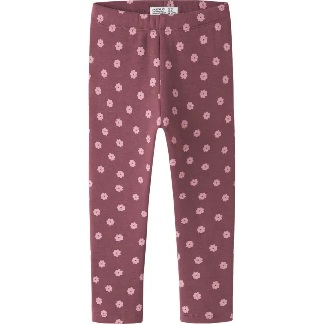 NAME IT MINI regular fit gebloemde legging donkerrood