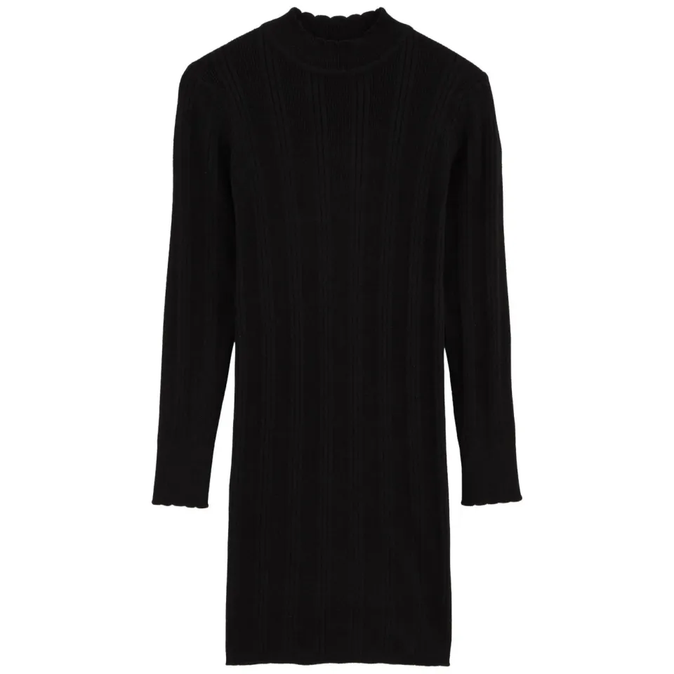 WE Fashion gebreide bodycon jurk zwart, foto 2