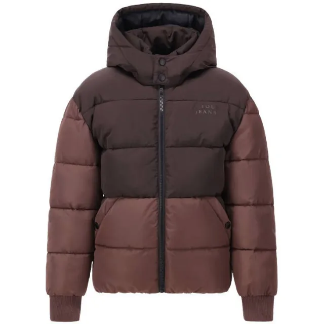 Retour Jeans Guy gewatteerde winterjas donkerbruin Donkerbruin/bruin