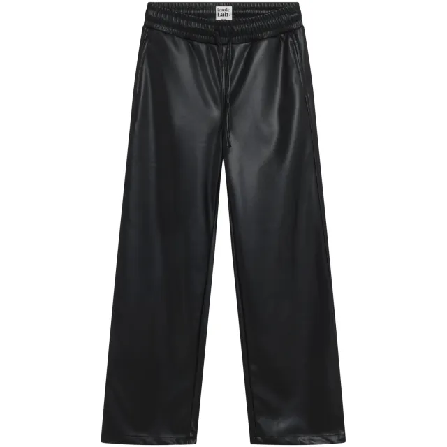 Indian Blue Jeans wide leg imitatieleren broek zwart, foto 2
