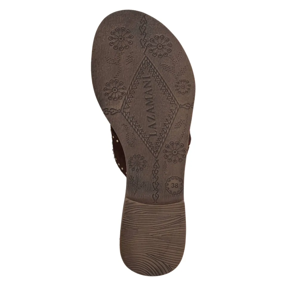 Lazamani Lina Small Studs slipper bruin, foto 8