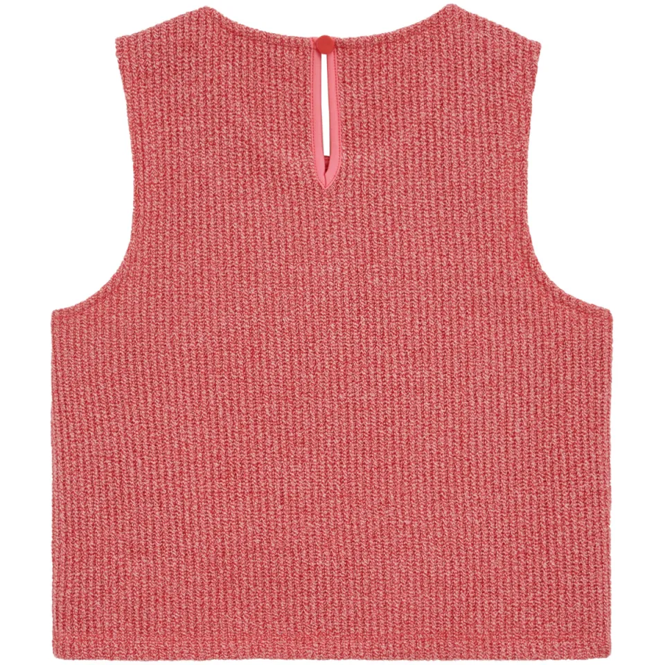 WE Fashion mouwloze top grof gebreid rood, foto 3