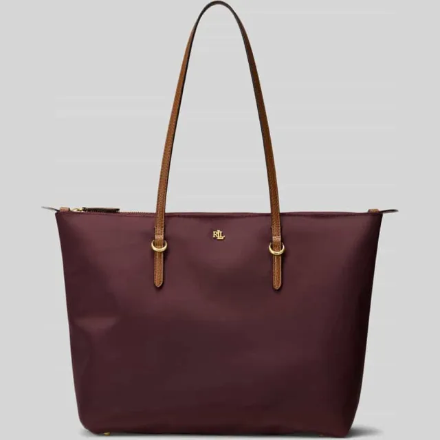 Lauren Ralph Lauren Handtas in de hand met logodetail model 'KEATON' Bordeau