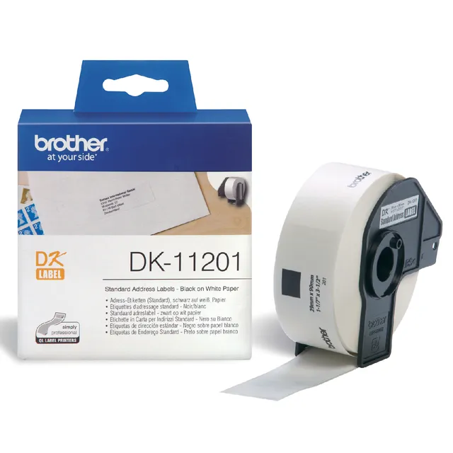 Etiket brother dk-11201 adressering 29x90mm 1 rol wit