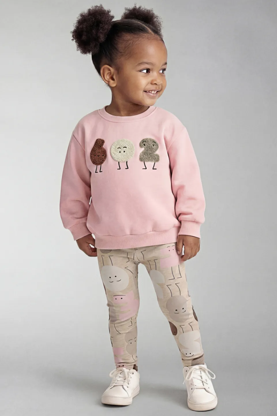 NAME IT legging met print beige roze Beige/roze