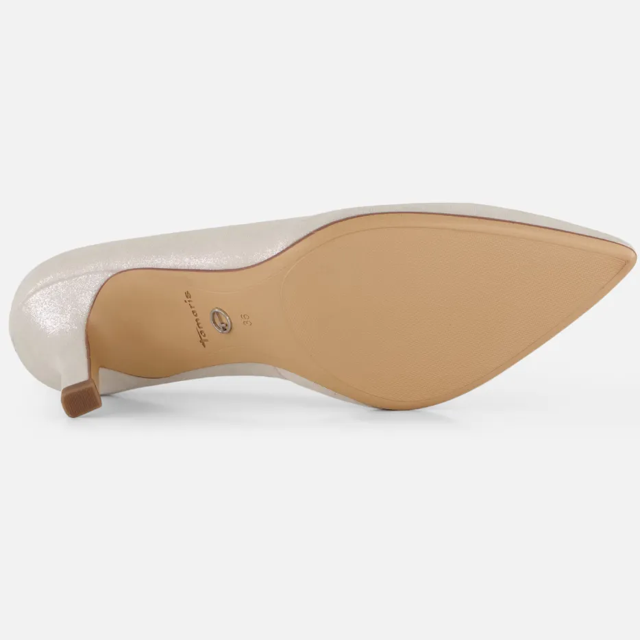 Tamaris pumps beige leer, foto 6