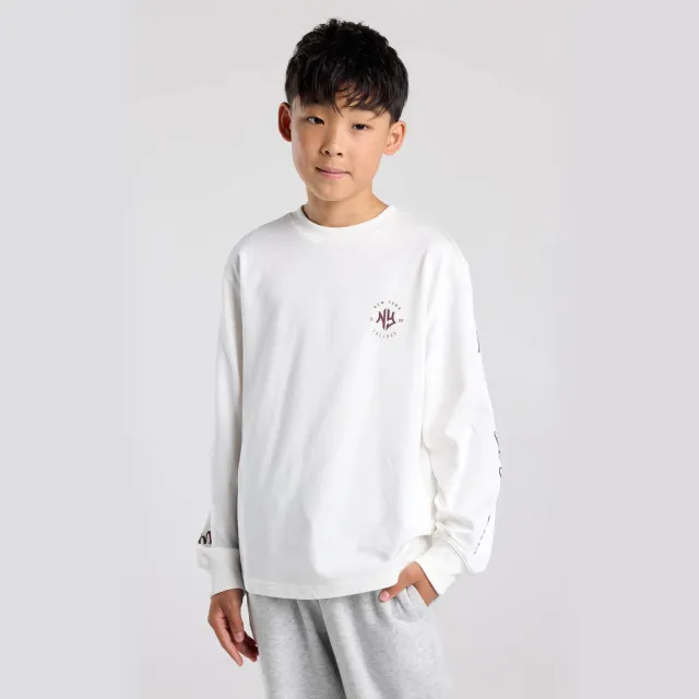 America Today longsleeve met backprint - wit/donkerrood
